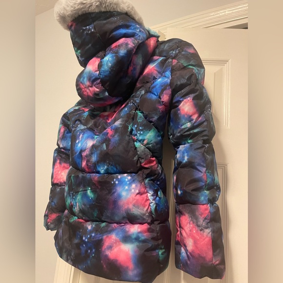 Girls Tye Dye Hooded Winter Coat, Size 14/16 - Picture 5 of 6